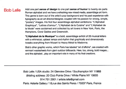 "ALPHABET DE LA MUSIQUE" - details of exhibition
